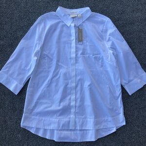 Chico’s effortless easy cotton 3/4 sleeve button up size 3.5 optic white